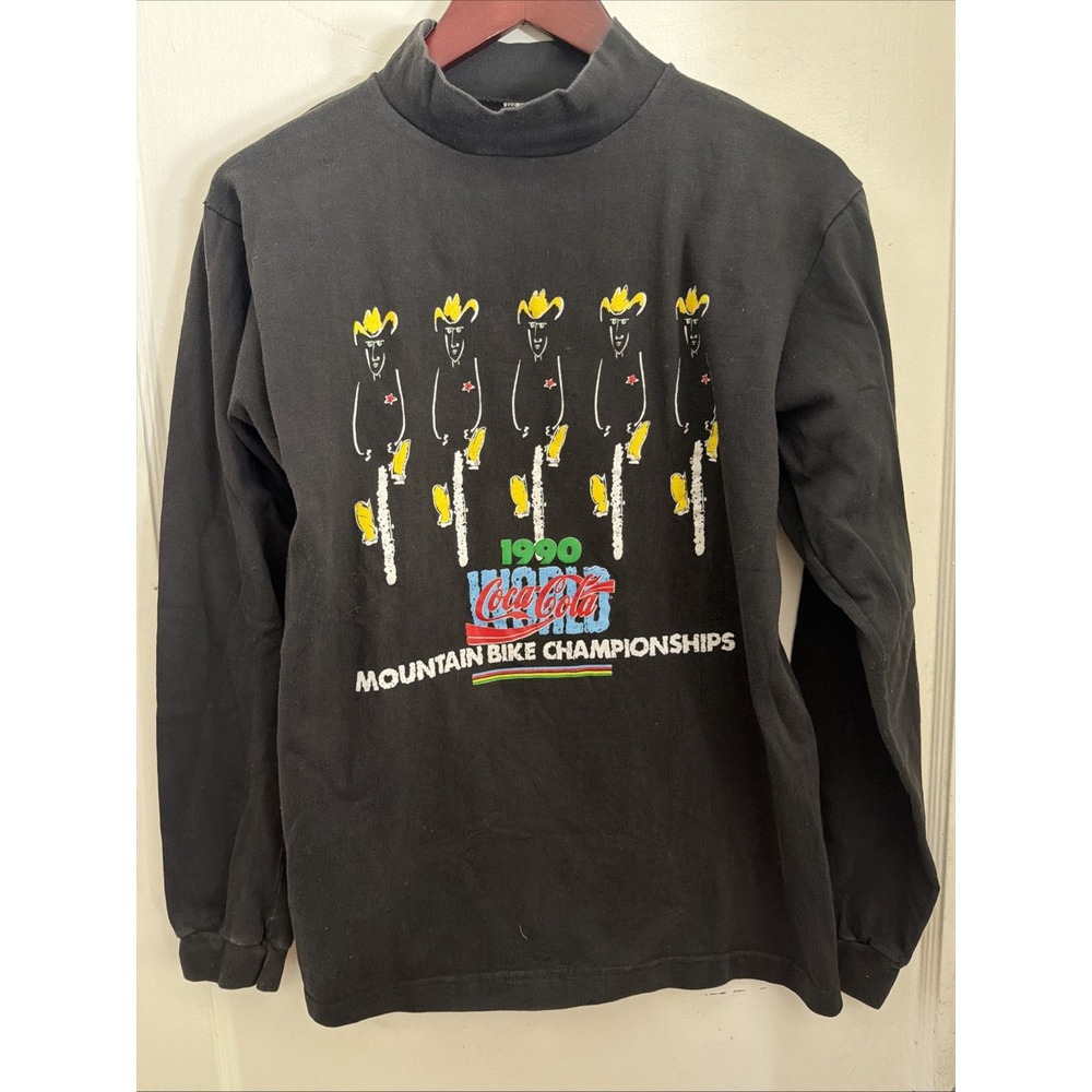 Vintage1990 Cocacola Mountain Bike Championship Promo Long Sleeve Black Sz Small